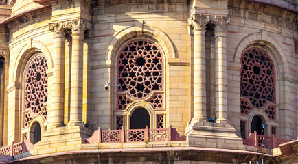 European architectural windows of a building named as The Ministry of external affairs located in South Block, Cabinet Secretariat, Raisina Hill, New Delhi, 110011.