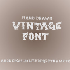 Grunge vintage whiskey font. Old handcrafted display skript. Modern brush label lettering. Vector typography illustration.
