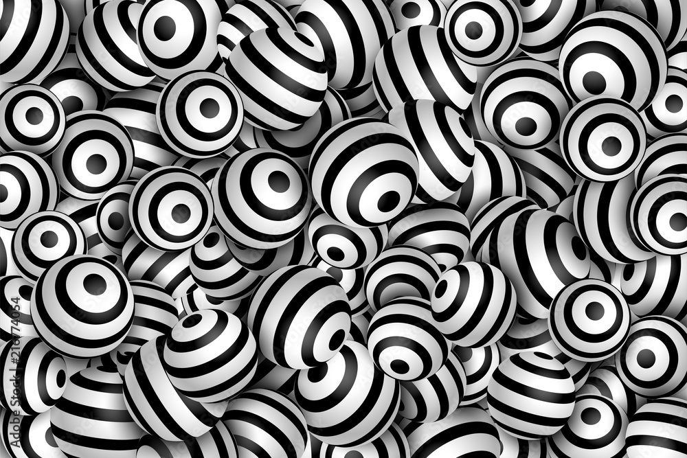 Poster striped 3d sphere background. vector design element.