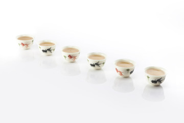 Obraz na płótnie Canvas chinese per tea cup on the white bottom.