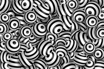 Striped 3D sphere background. Vector design element.