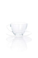tea cup and saucer isolated white.