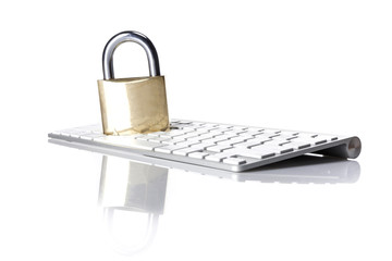 keyboard with a lock isolated white