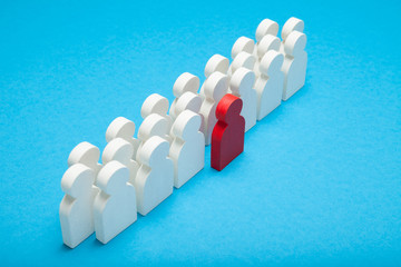 Initiative man, individual, unique in crowd. Leader concept.