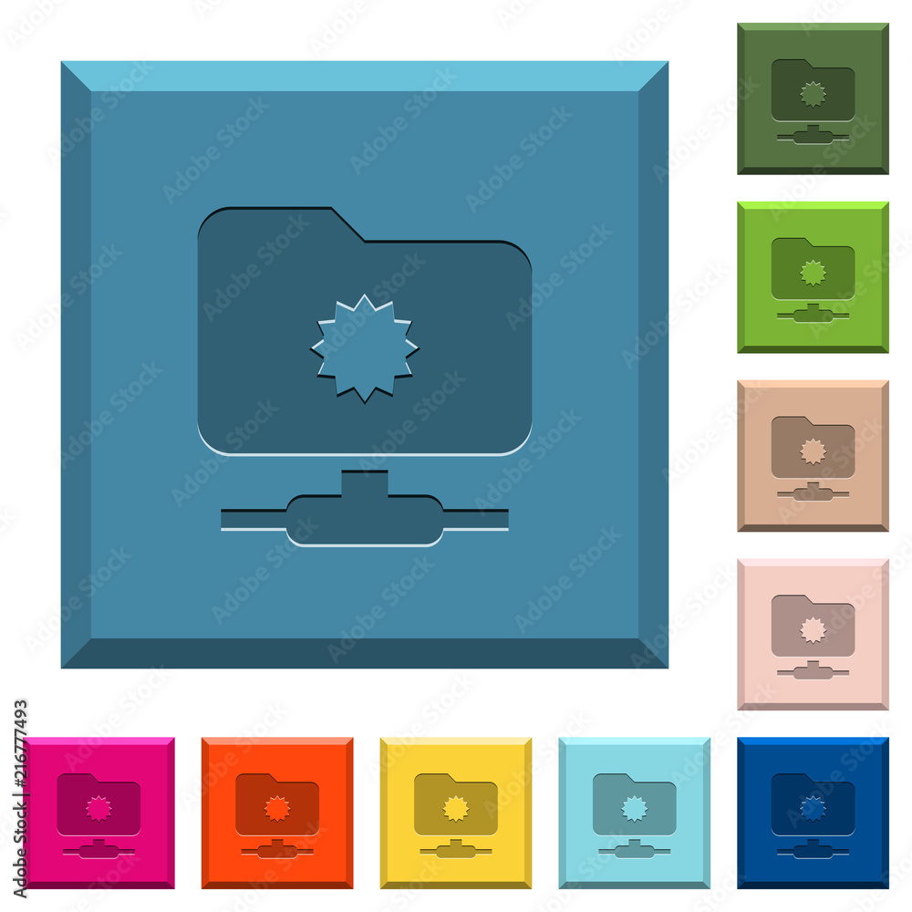 Poster trusted ftp engraved icons on edged square buttons