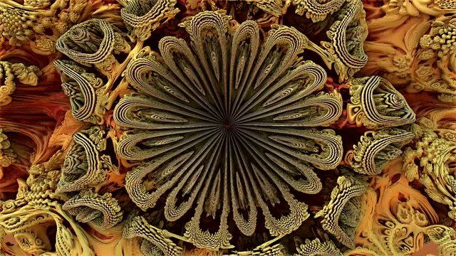 Weird animated gold & black 3D background animation - creepy fractal