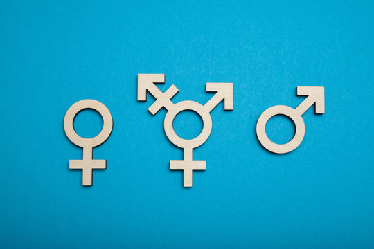 Transgender symbol, activism and rights. Civil trans, bisexual concept.