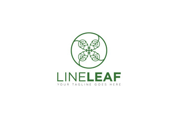 line leaf logo, icon, symbol