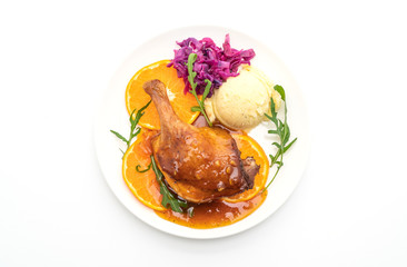 duck leg steak with orange sauce