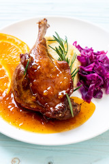 duck leg steak with orange sauce