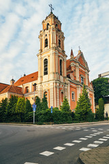 Fototapeta na wymiar View of the old church in the center of Vilnius, Lithuania 