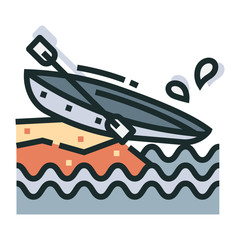 Canoe Line Color Icon