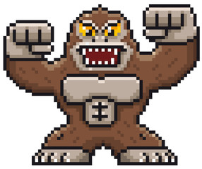 Vector illustration of Cartoon Monster - Pixel design © sararoom