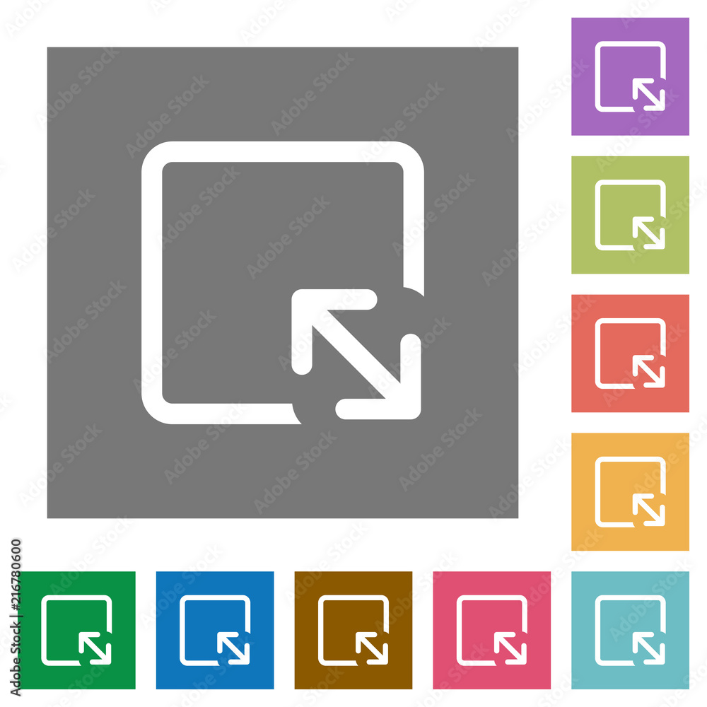 Poster resize object square flat icons