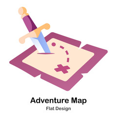 Adventure Map Flat Icon