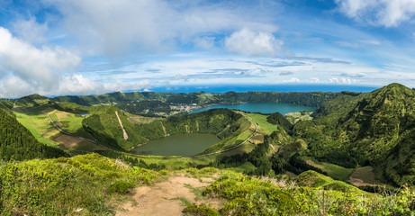 Fototapeta na wymiar View to the Caldeira of Sete Cidades, Sao Miguel island, Azores, Portugal