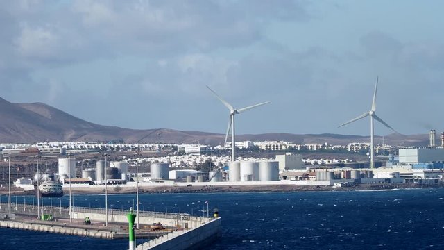 Lanzarote Desalination Plant. View from the sea. 