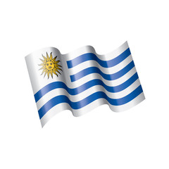Obraz premium Uruguay flag, vector illustration