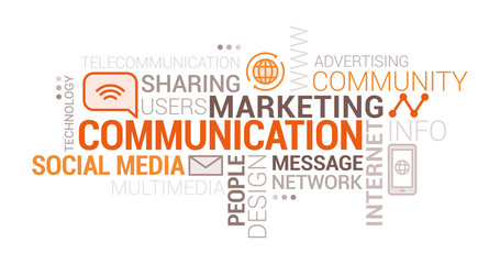 Fototapeta premium Communication and marketing tag cloud
