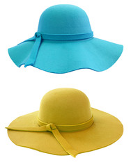 Beautiful summer woman hat isolated on white background