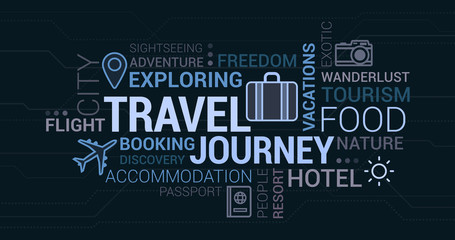 Travel, adventure and tourism tag cloud