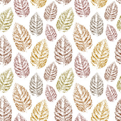 Beautiful Leaves Pattern. Seamless. Stamp.