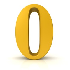number 0 3d golden
