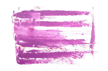 Purple grunge brush strokes, oil paint set isolated on white background