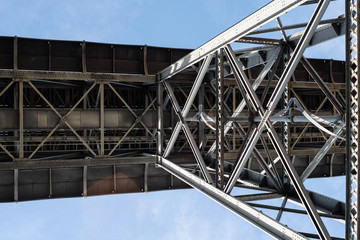 Metal detail of Dom Luis I bridge in Porto, Portugal.
