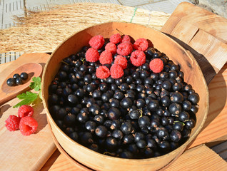 Blackcurrant and raspberries.