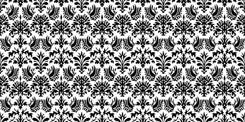 Damask background. Seamless pattern.Vector. ダマスクパターン