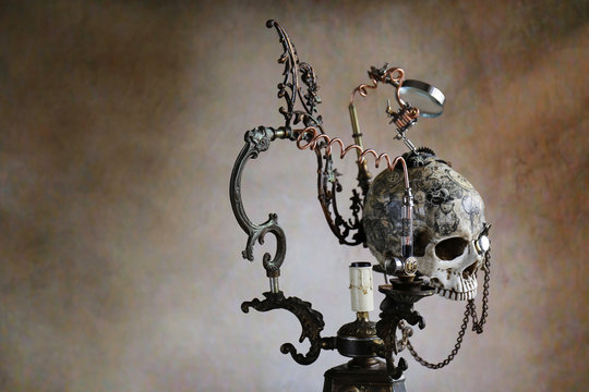 Steampunk teschio tatoo