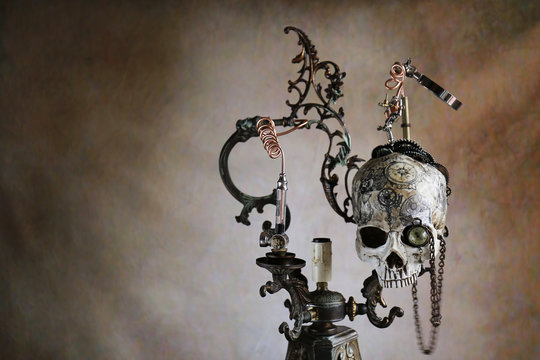 Steampunk teschio tatoo