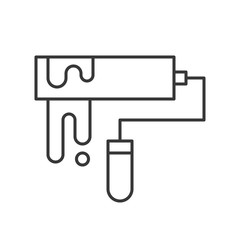 Fototapeta premium paint roller, cleaning service related, outline icon
