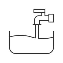 water tap filled water to basin, cleaning service related, outline icon