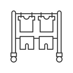 hang dry clothes on clothes horse, cleaning service related, outline icon