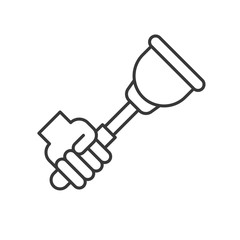 toilet plunger, cleaning service related, outline icon