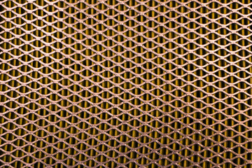 Steel mesh. Grid of car air filter. Metal grill texture of vehicle air filter.