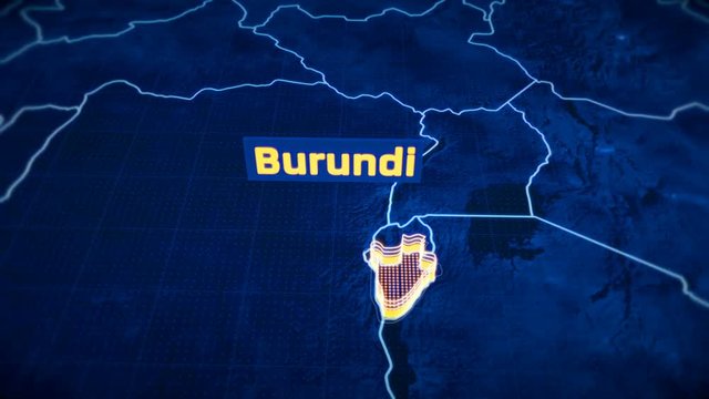 Burundi country border 3D visualization, modern map outline, travel