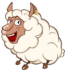  Illustration of a Cute Sheep. Cartoon Character