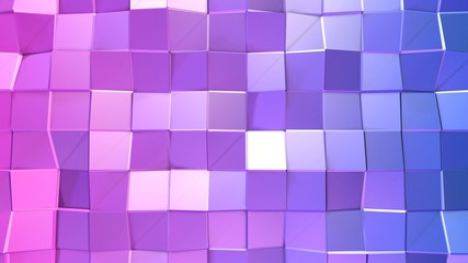 3d rendering abstract geometric background with modern gradient colors in low poly style. 3d surface with blue red gradient. 6