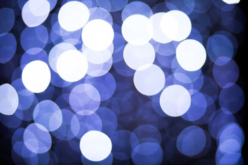 Blurry Xmas Blue Lights Bokeh at night