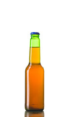 Pry-Off Green Beer Bottle Detail Isolated on White