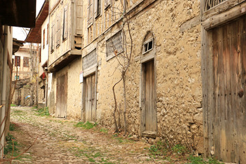 Plakat An example of civil architecture is an old village. UNESCO World Heritage List, Safranbolu, Turkey.