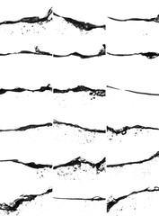 Collection of Many Liquid Splash Isolated on White