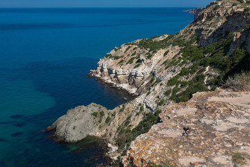 Fototapeta premium Rocky coast of Fiolent cape, Black Sea