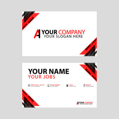 The new simple business card is red black with the AI logo Letter bonus and horizontal modern clean template vector design.