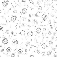 Back to school seamless vector pattern. Good for textile fabric design, wrapping paper and website wallpapers. Vector illustration.
