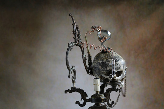 Steampunk teschio tatoo