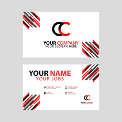 Obraz premium the CC logo letter with box decoration on the edge, and a bonus business card with a modern and horizontal layout.